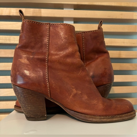 ACNE STUDIOS Women's Leather Pistol Boots Ankle Brown Zip Made in Italy Size 37 - Picture 6 of 7
